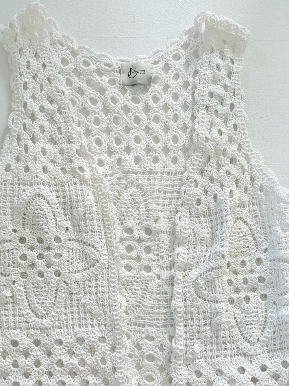 White crochet vest